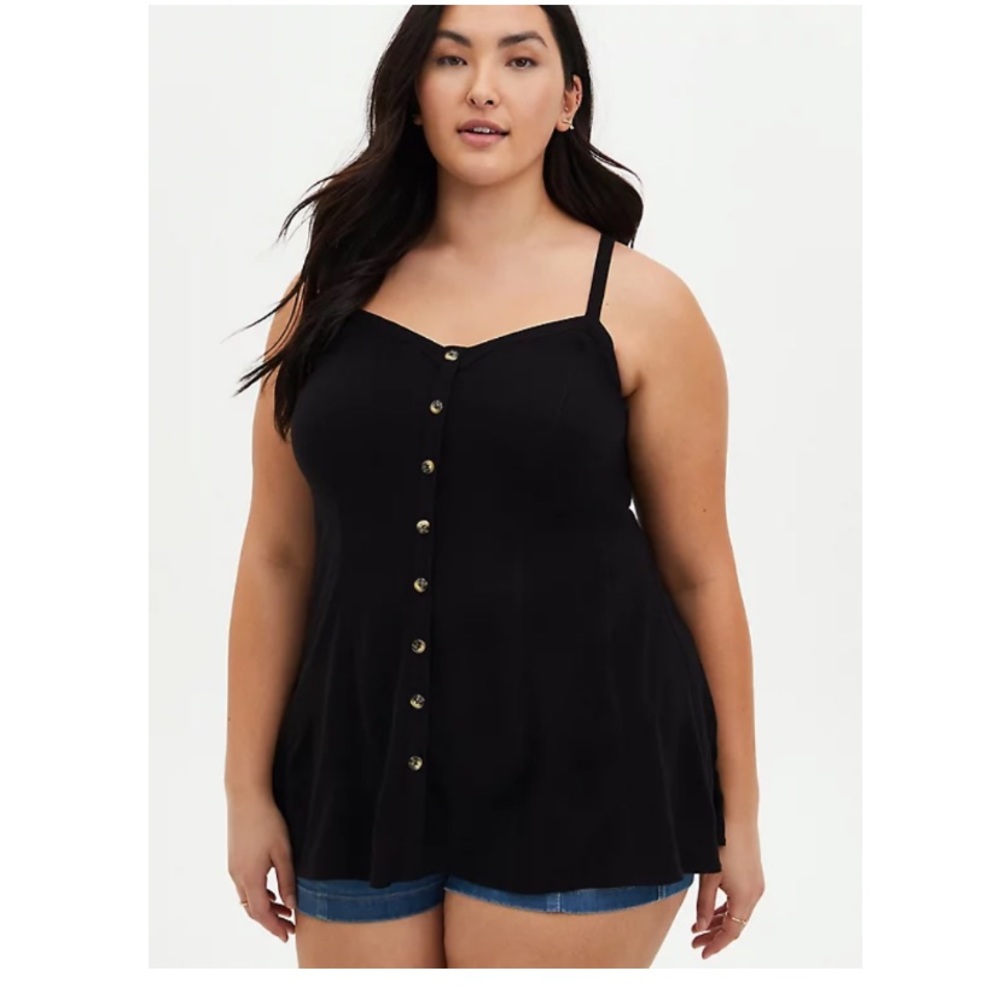 Torrid black stretch woven fit & flare cami. NWT. Size 0.